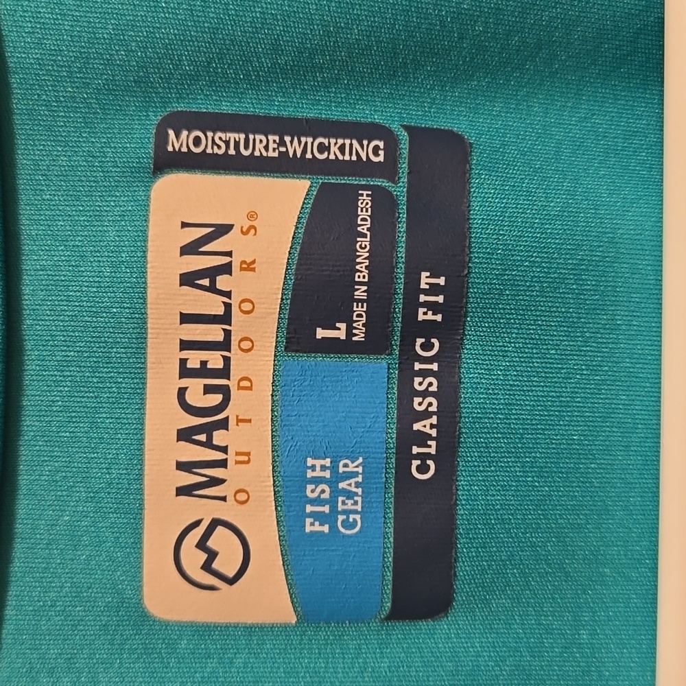 Magellan Outdoors Casting Crew Long Sleeve Men's Shirt Fish Gear Moisture Wick - Picture 5 of 5